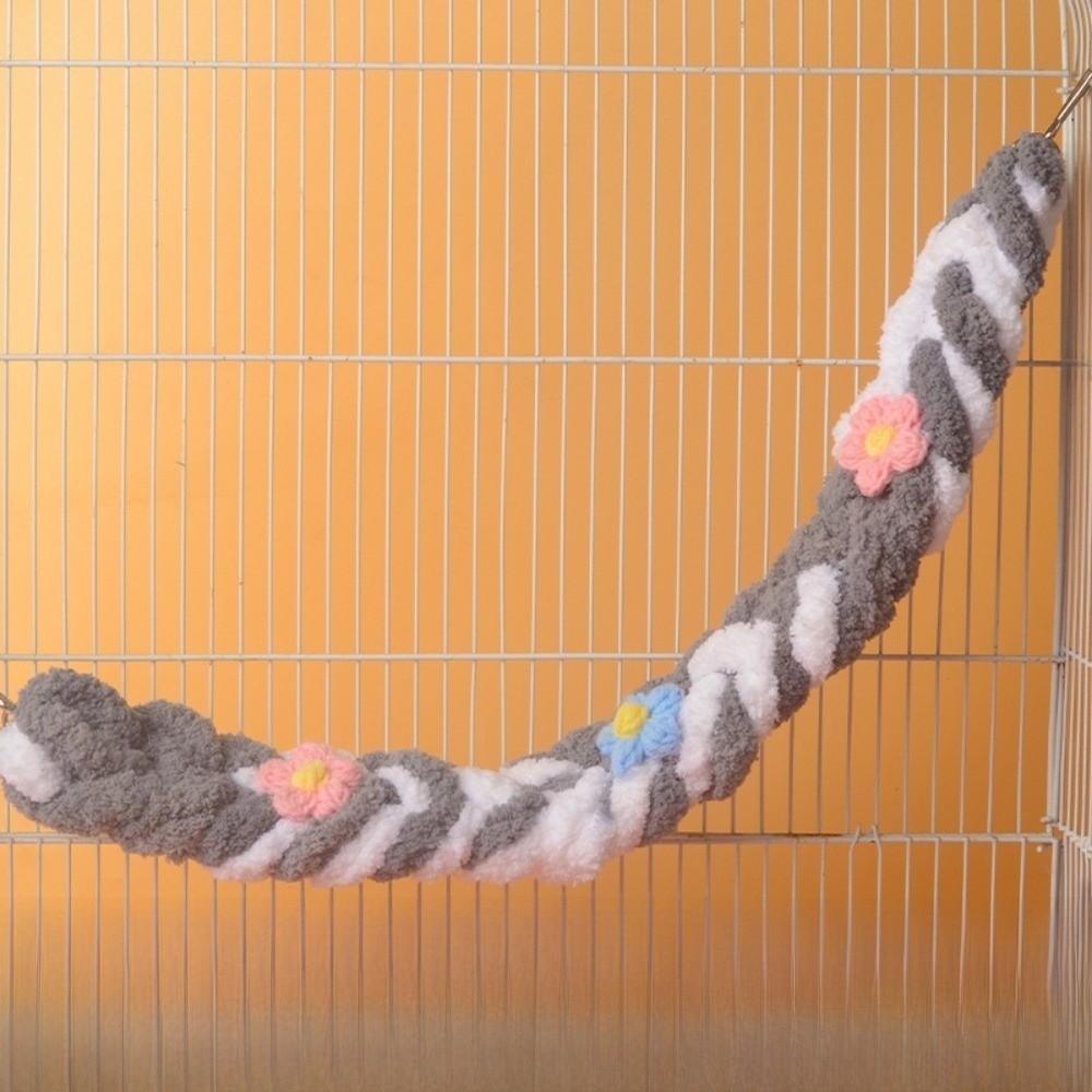 Cotton Rope Hamster Hanging Swing Chew Resistant Hand-Braided Knot Birds Climbing Rope Toy Interactive Entertainment