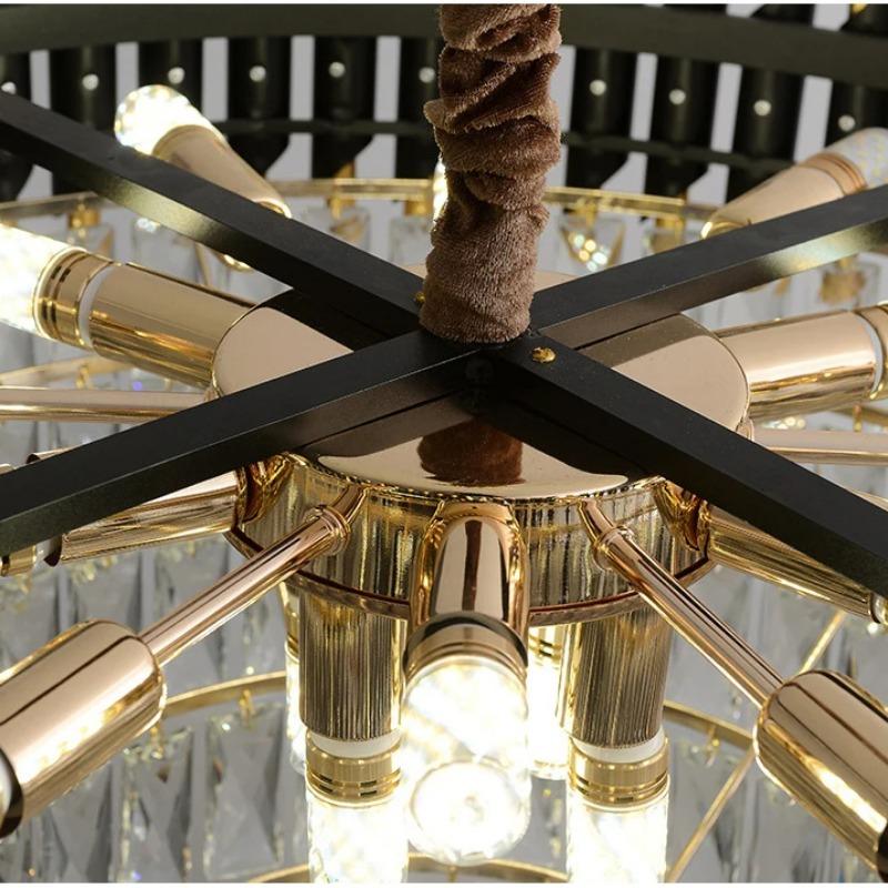 Moderne Soverom Stue Spisestue Belysning Luksuriøse Krystall Pendellamper Gull Taklysekrone Innendørs Dekorasjoner LED Armatur