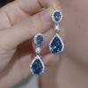 Korean Version Blue Fashionable Earrings with Personality and Feminine Temperament, Super Fairy Long Earrings, Studs, Earrings, Retro Style