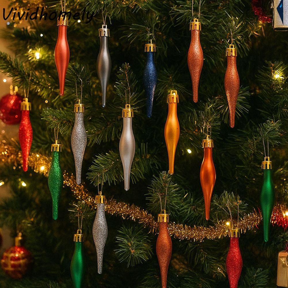 8pcs 9cm Christmas Ball Pendants Plastic Candy Shaped Xmas Spheres Ornaments Electroplated Merry Christmas Decor Kid Gift