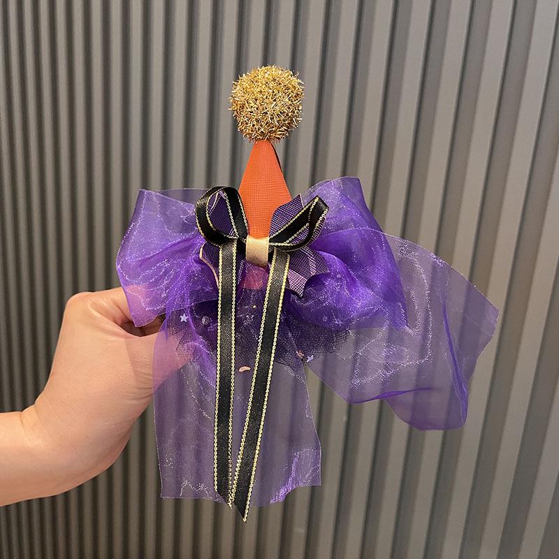 Purple Spider Bow Halloween Headband with Magic Wand for Kids' Hair Styling