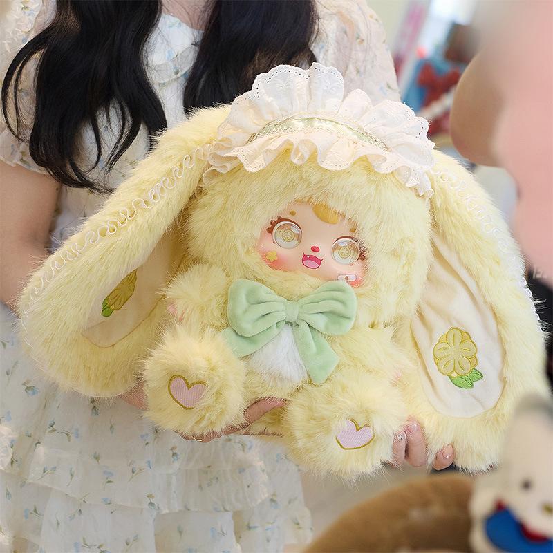 Three White Rabbit Elves 680: Hand-Painted Plush Blind Box Figure - Cute Trendy Toy Pendant