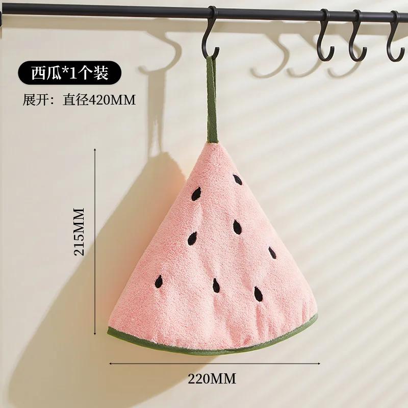 Hanging Hand Towels Strong Water Absorption No Hair Loss Kitchen Cartoon Hand Towel Bathroom Cartoon Fruit Children Handkerchief