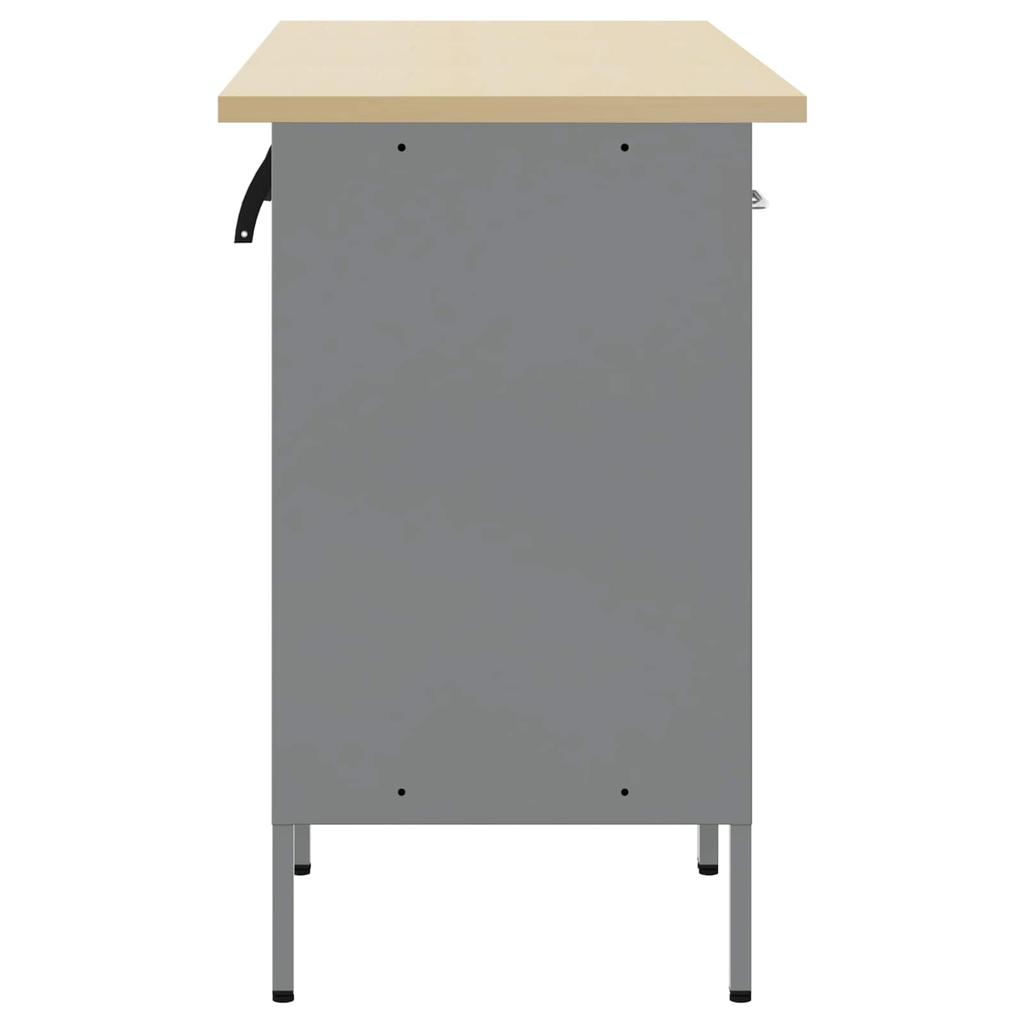 Workbench with Drawers 3 pcs Black and Gray 150 x 55 x 85 cm