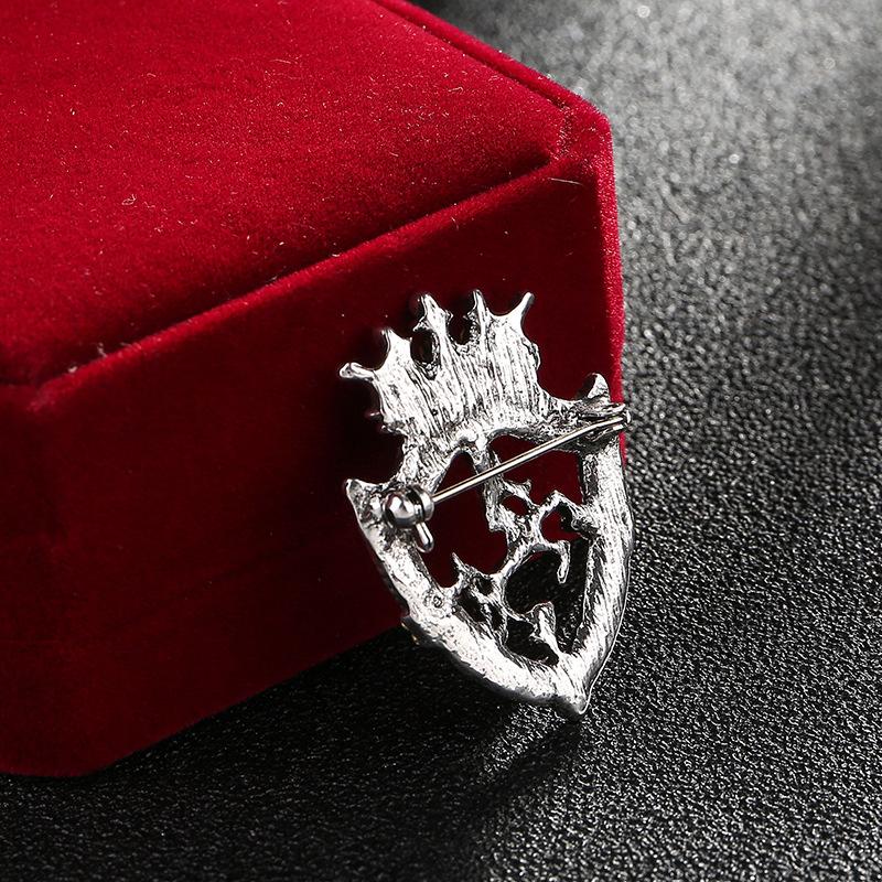 Rhinestone Horse Vintage Brooch Crown Badge Pin Jewelry Accessories