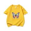 Kids Cotton T Shirt Colorful Floral Pattern Butterfly Print Crew Neck Short Sleeve Tee Casual Boys Girls Summer Tops