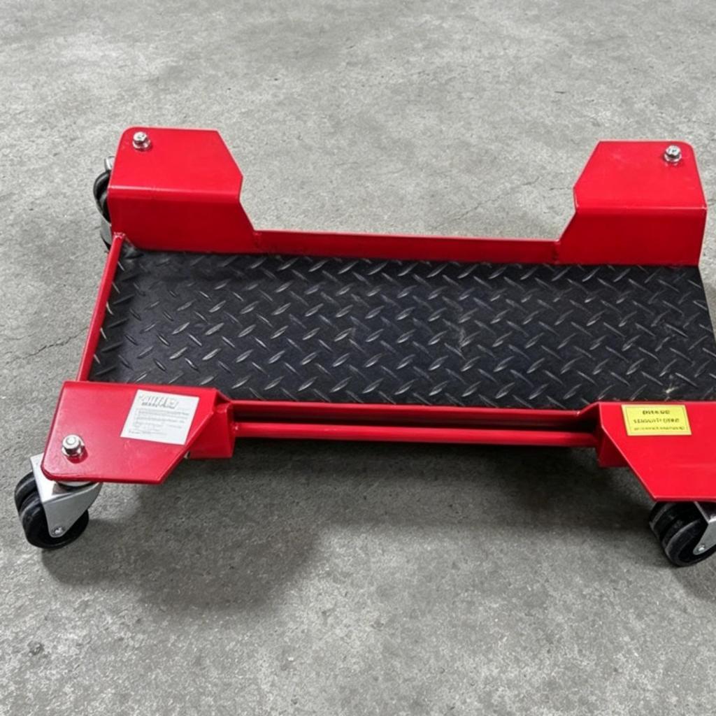 Motorcycle Relocator Stand Caster Wheels Vehicle Support Red Metal