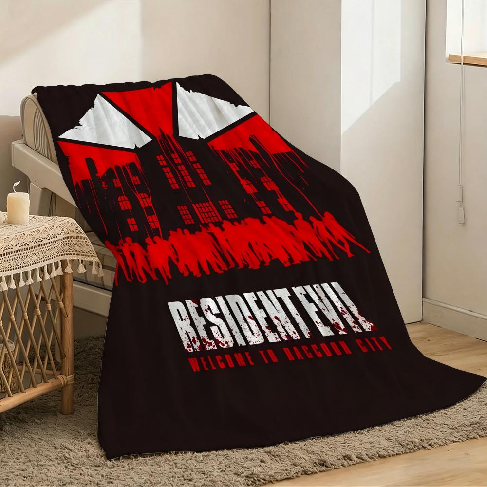 Resident Evil Throw Lightweight 240g Flannel Blanket Soft Skin-friendly for Summer Cooling 75x90cm
