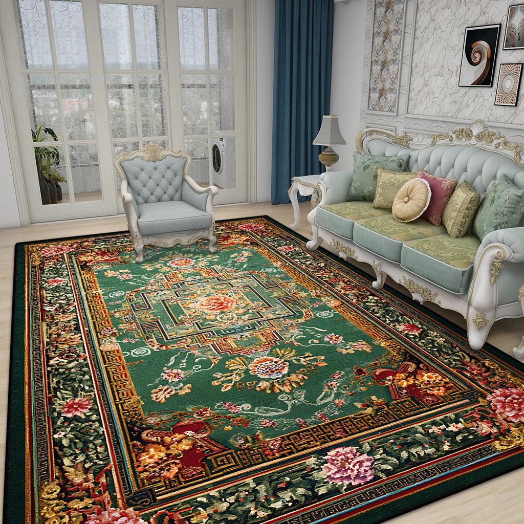 Retro Boho Luxurious Carpet for Living Room Bedroom Persian Decoration Home Large Area Rugs Non-slip Entrance Door Mat Washable