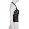 Sexy Street Style Leder-Neckholder-Top - Einfarbig, Tief ausgeschnitten Trendige Kleidung