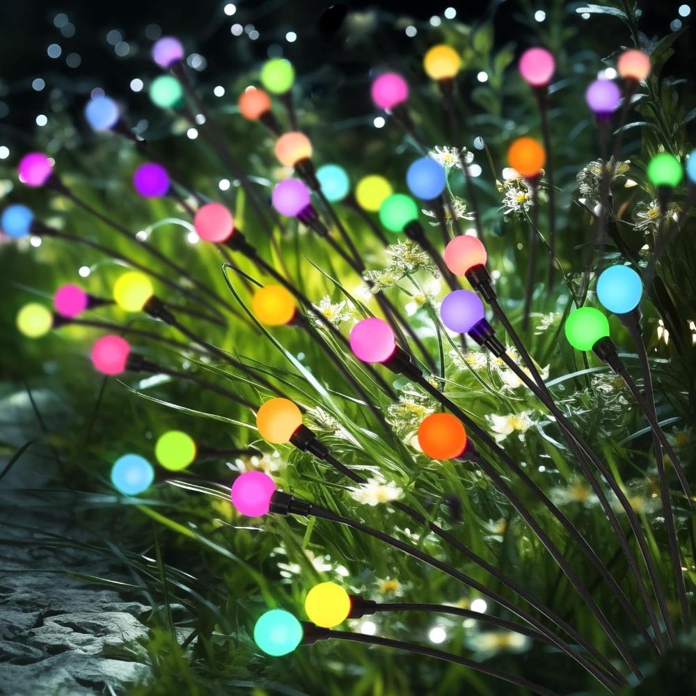 Solar Firefly Lights Outdoor, 2 Lighting Modes Wind Sway Twinkle Solar Garden Lamp IP65 Waterproof Decor Light for Yard Patio Path Lawn