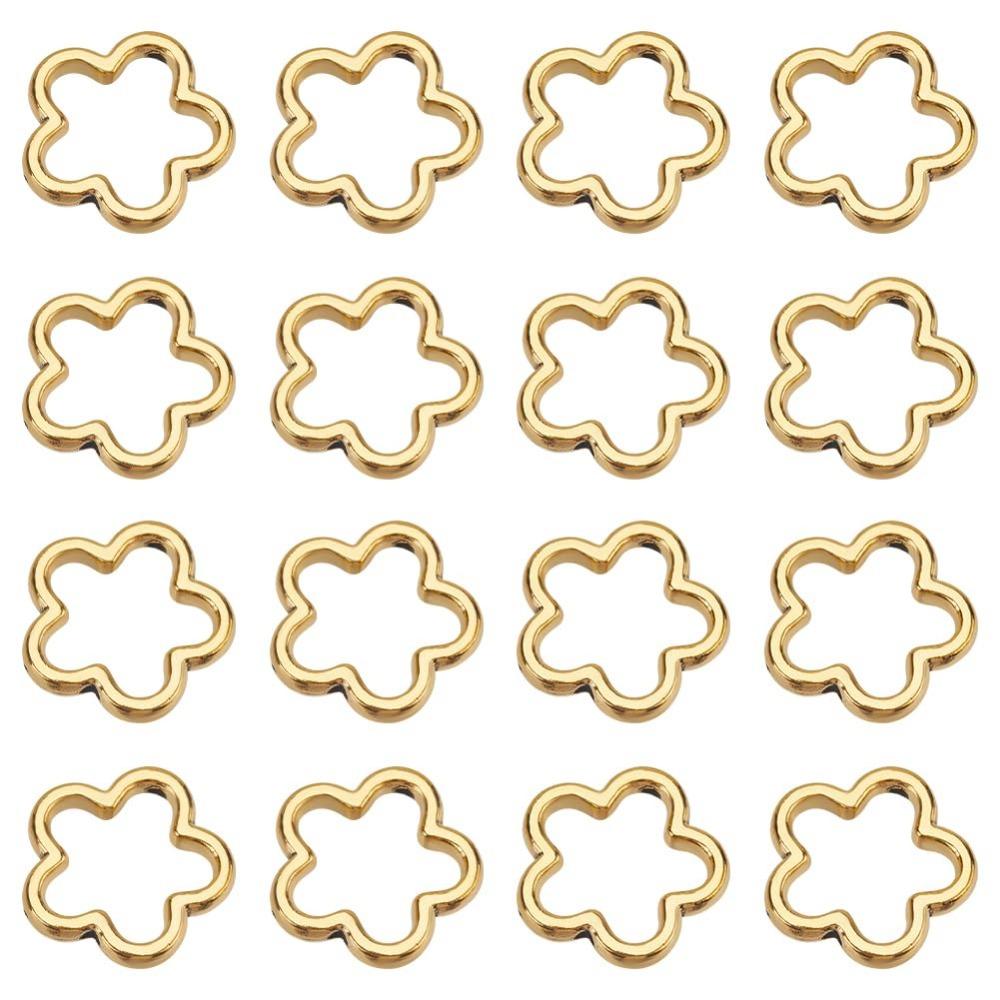 

100pcs 15mm Spacer Beads Plum Blossom Ring Connector Earring Bracelets Necklace золотой