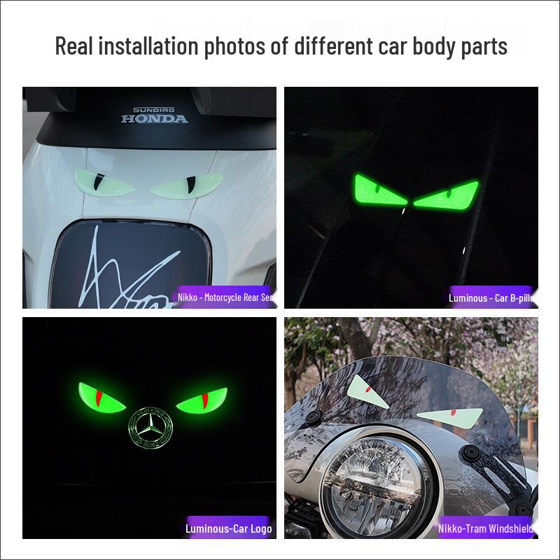 Luminous Devil Eyes 3D Car & Motorcycle Decorative Head Decal Sticker