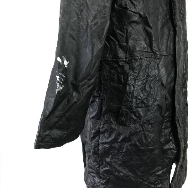 Daiei Trading Lamb Leather Sten Collar Coat Men L Black Quilted(USED)