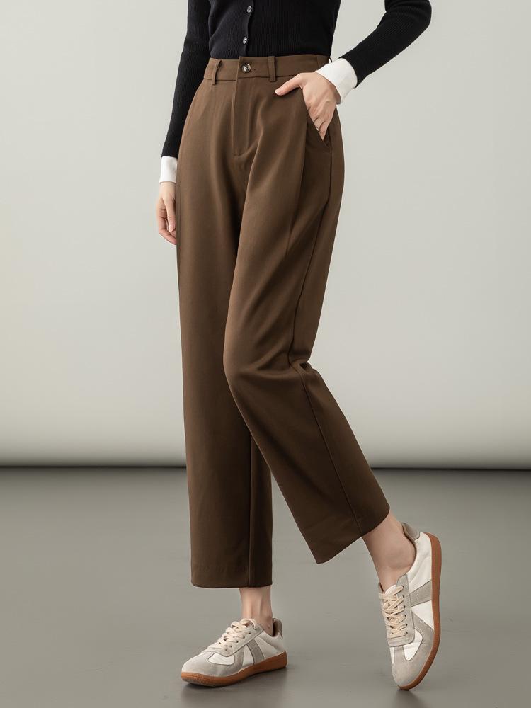 Lyocell Wool Women's High-Waist Slimming Black Harem Pants - Autumn 2025 Collection