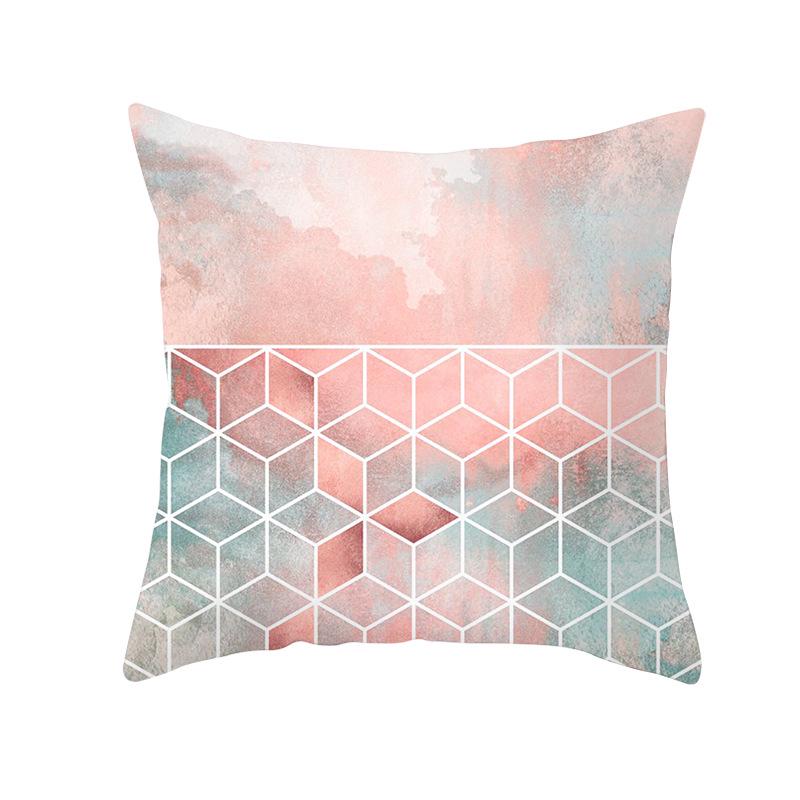 Geometric Sofa Pillow Cover Peach Skin Creative Home Office Cushion Cover Car Cushion