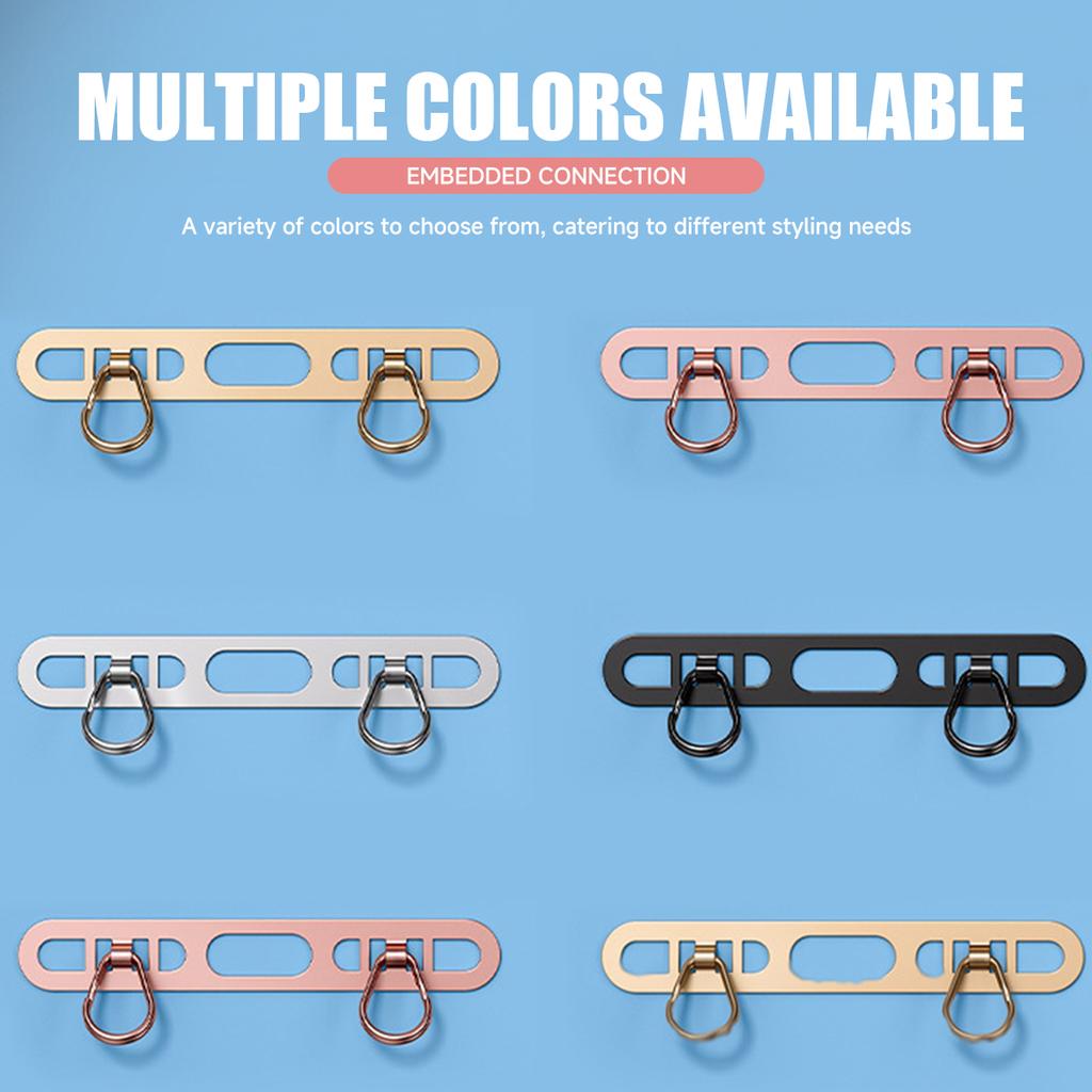 1pcs Stainless Steel Mobile Phone Lanyard Patch Side Hanging Clip Double Buckle Phone Straps Gasket Metal Connect Piece