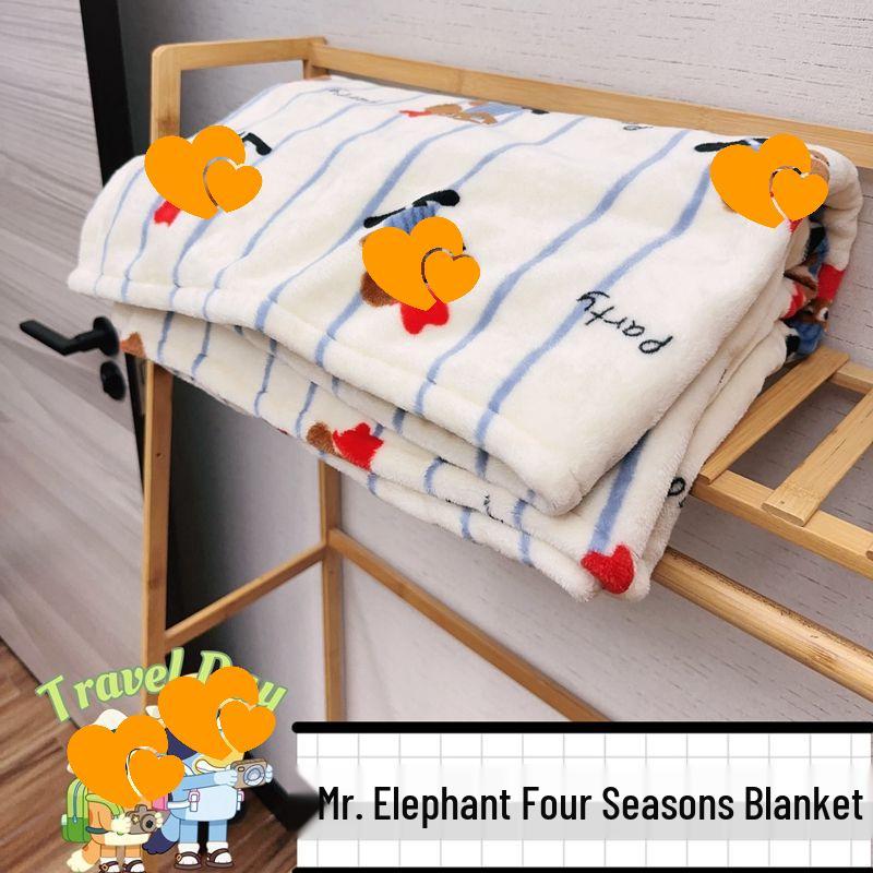 Cartoon Flannel Throw Blanket | Thick, Non-Shedding, All-Season Use for Dorms, Sofas, Cars