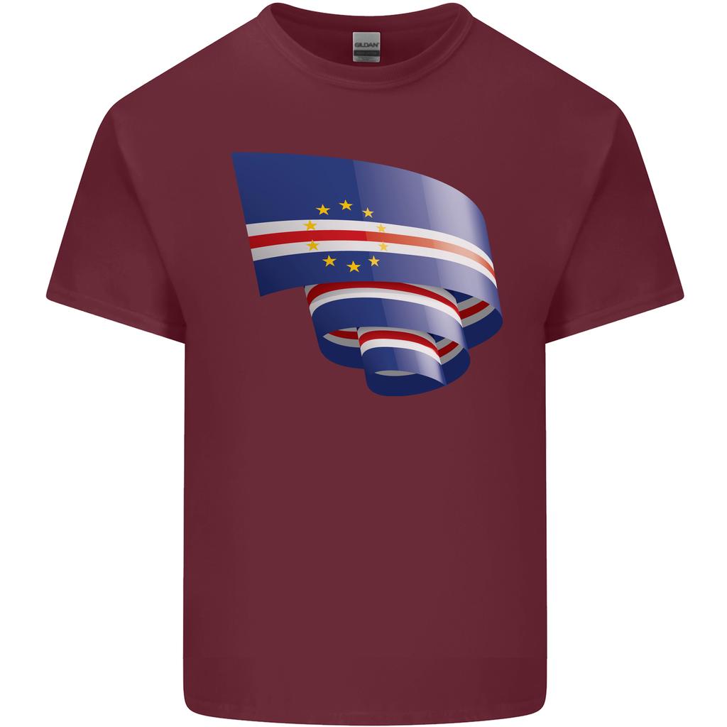 Curled Cape Verde Flag Verdean Day Football Unisexs Light Cotton TShirt