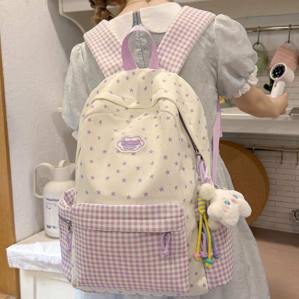 Schoolbag star backpack female 1011 new small fresh backpack large capacity junior high school student schoolbag wholesale