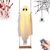 Halloween Outdoor Decoration 5ft Hanging Spooky Swing Ghost Patio Decor With Lights Halloween Props With Remote Control