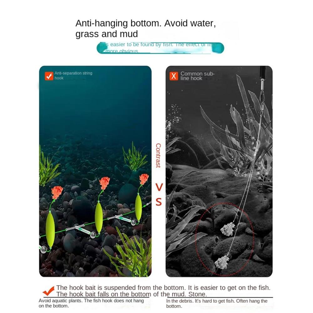 Three Hook Fishing Hair Rigs Hook Suspension Carp Rigs Fishing Lure  Fishing Tackle