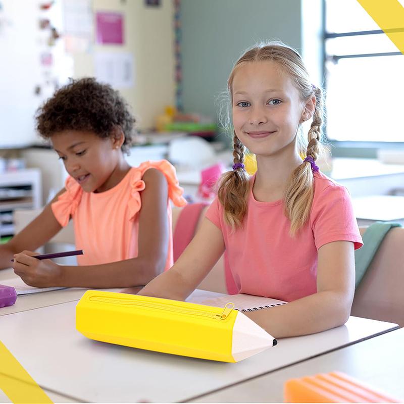 Trousse à crayons en silicone Étui Boîte Cadeaux de Noël Mignon Créatif Couleur Bonbon Grande Capacité Organisateur à fermeture éclair Sac de rangement Boîte Joli cadeau