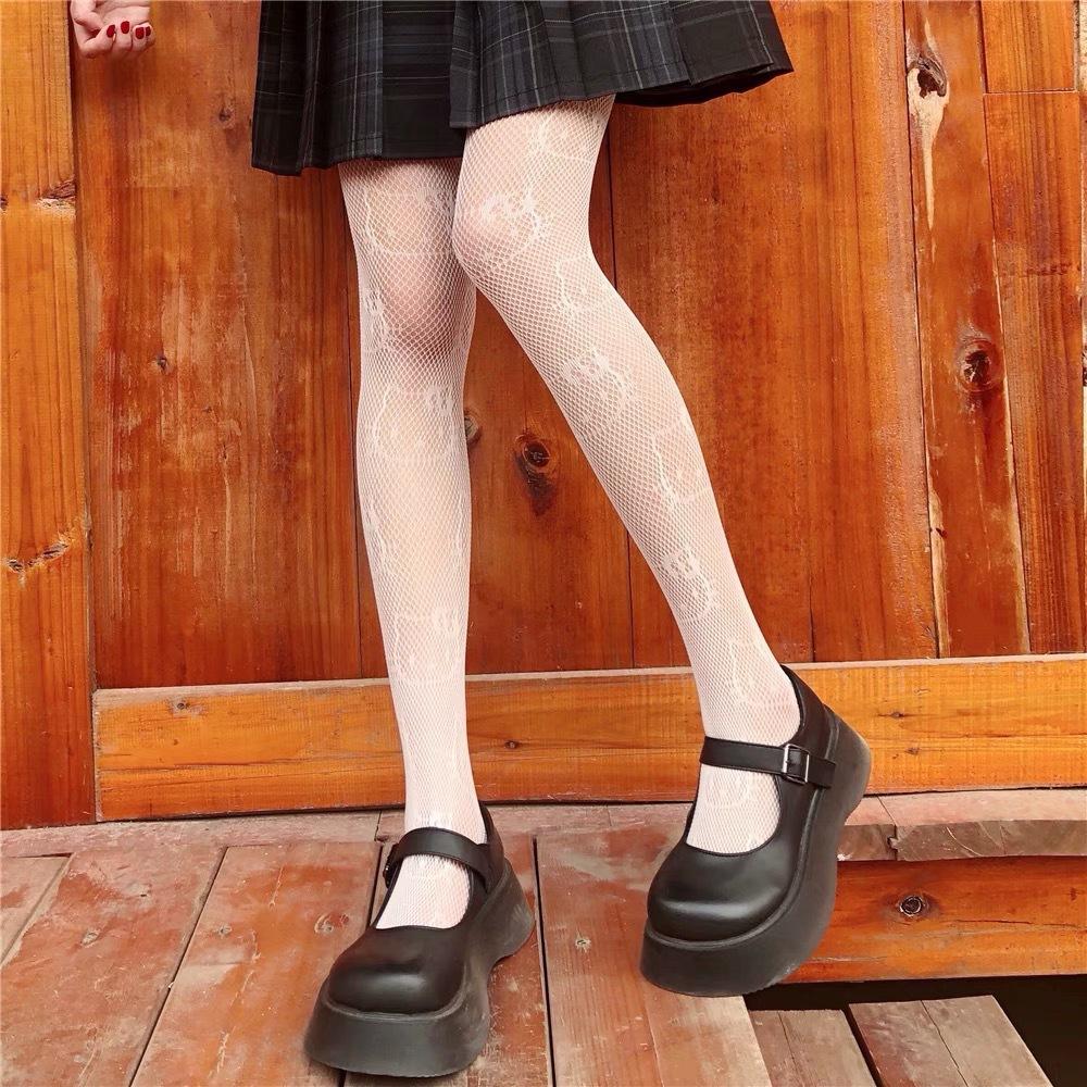 Hello Kitty Fishnet Stockings Sweet Cute Girl Lolita Ins Stockings Sexy Lolita Pantyhose Student Sweet Style Women's Jk Kawaii