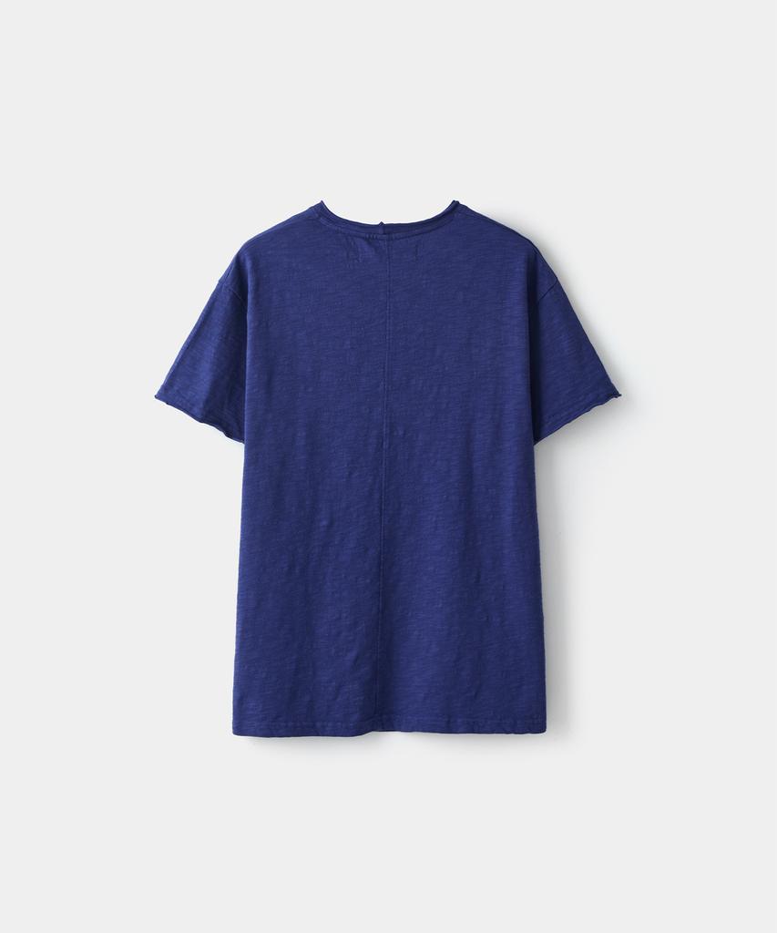 Laikeueomojeu Cutoff One-Wash Crop Short Sleeve Tee_Blue