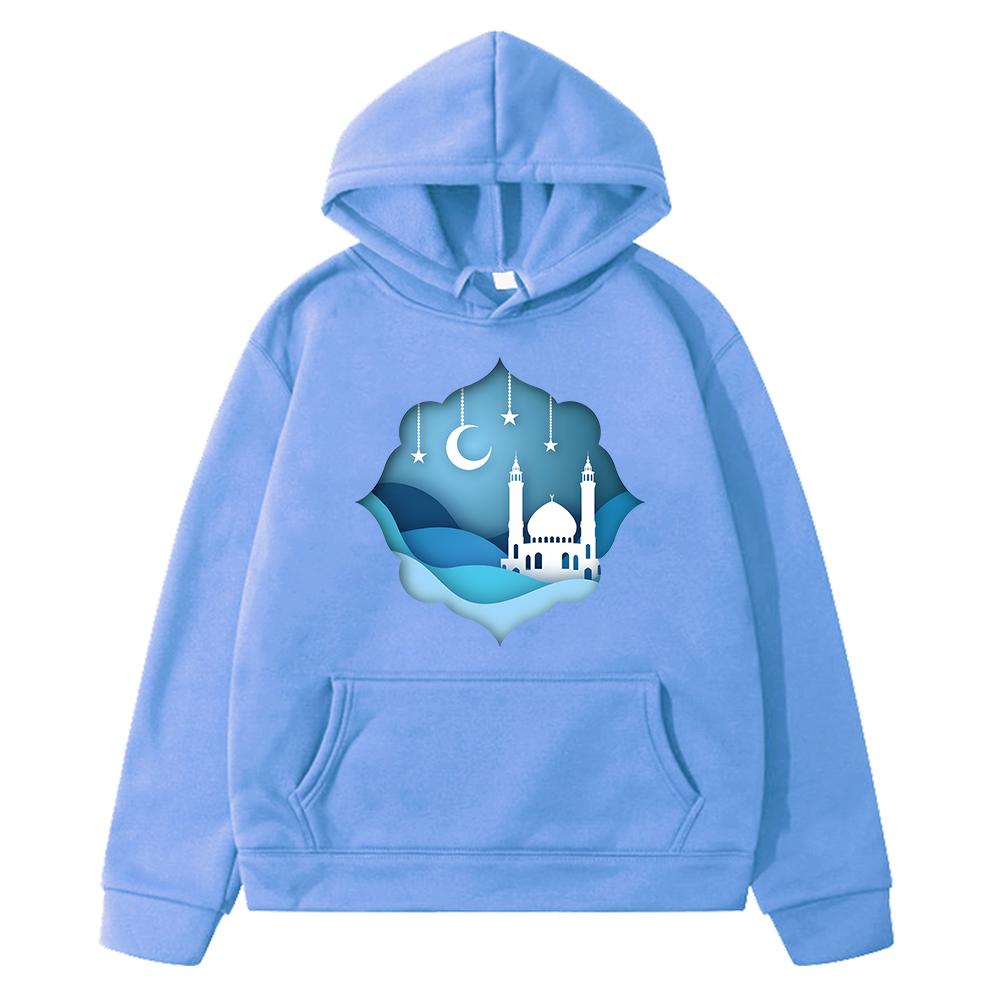 Ramadan Mubarak Print Hoodies Sweatshirt Muslim Boy Gir Clothes Y2k Sudadera Kids With Moon Ramadan Kareem Clothe Festive Outfit