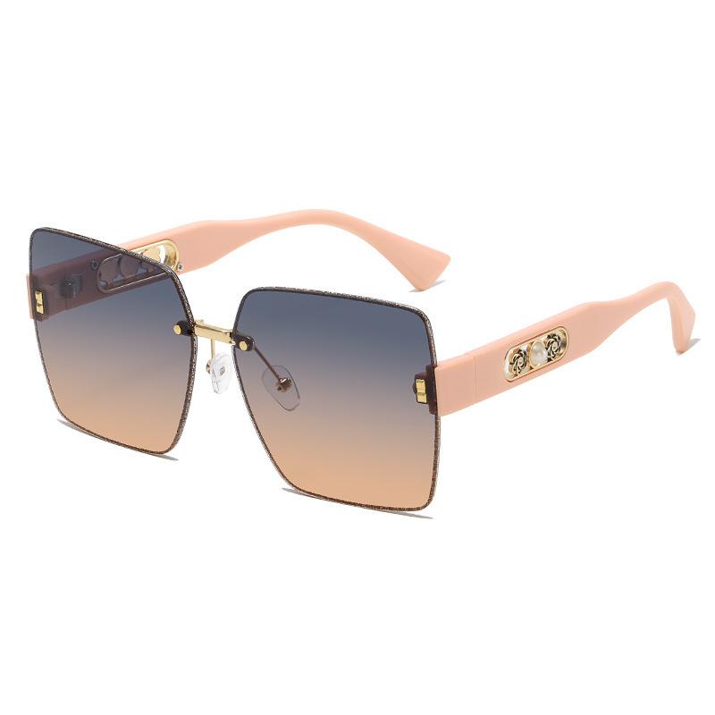 Modern Luxury Women Sunglasses Designer Rimless Square Oversize Trend Eyewear UV400 Protection Glamour Ladies