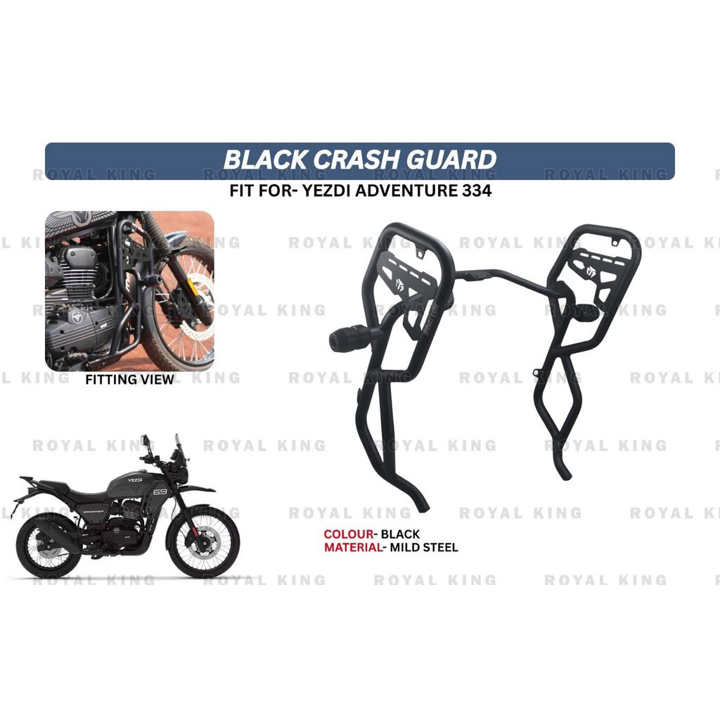 Black Crash Guard With "Slider Fit For Yezdi Adventure 334"