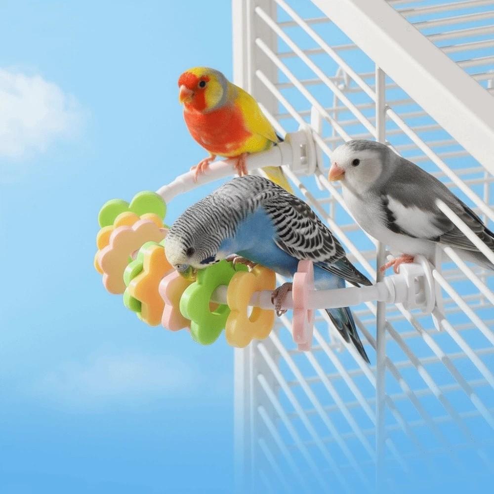 Bite Resistant Bird U-shaped Station Frame Color Flower Beak Grinding Rack  Cage Accessories