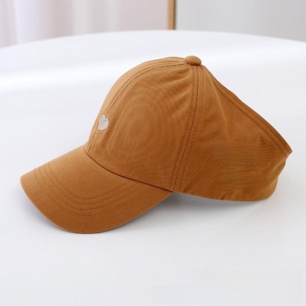 Heart-embroidered High Ponytail Cap Cute Children's Baseball Hat New Girl's Half-top Sun Hats