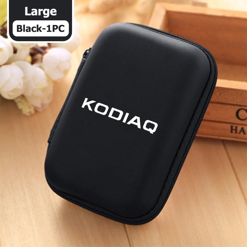 AAABR1 For Skoda Portable Mini Car Earphone Data Cable Charger Storage Bag Accessories Kodiaq Fabia Kamiq Karoq Octavia 2 3 Rapid Scala
