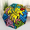 1pc Graffiti Art Auto Open/close, All-Season Portable Folding Umbrella for Women & Men, Travel, Everyday, Formal Events - Compact Luxury Parasol, Outd