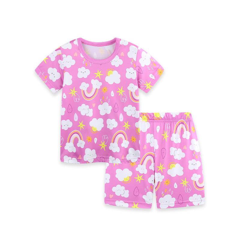 2026 European Style Boys Summer Short-Sleeved Loungewear Set Size 5Y