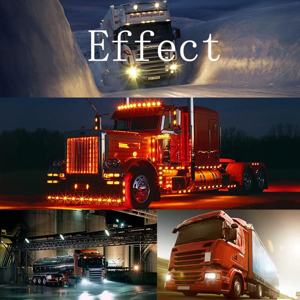 Side Marker Lights,1pcs Red -24V 9LED Cab Marker Light,Indicator Light Front Rear Side Light