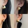 European and American Simple Geometric Beanie Stud Earrings Personalized Trend Earrings Metal Cold Wind Earrings Women