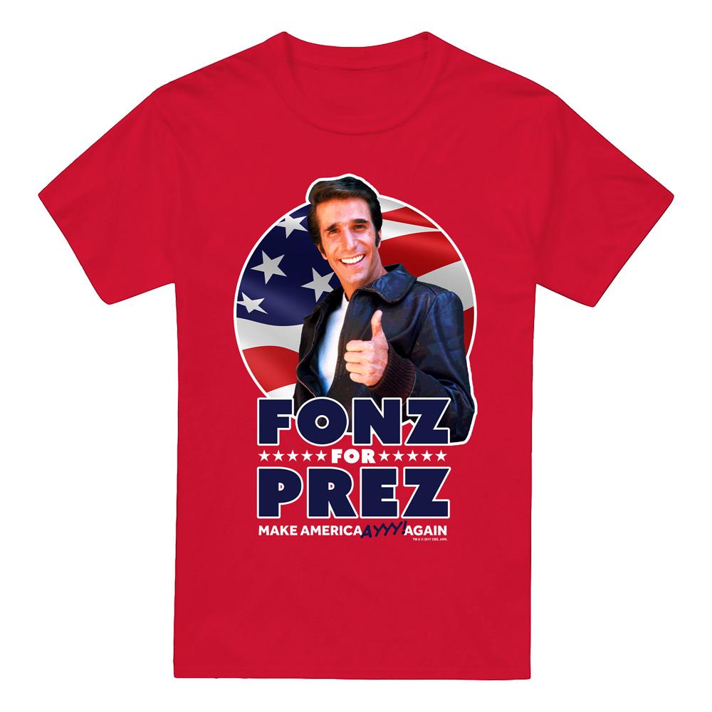 Happy Days Mens Fonz for Prez T-Shirt