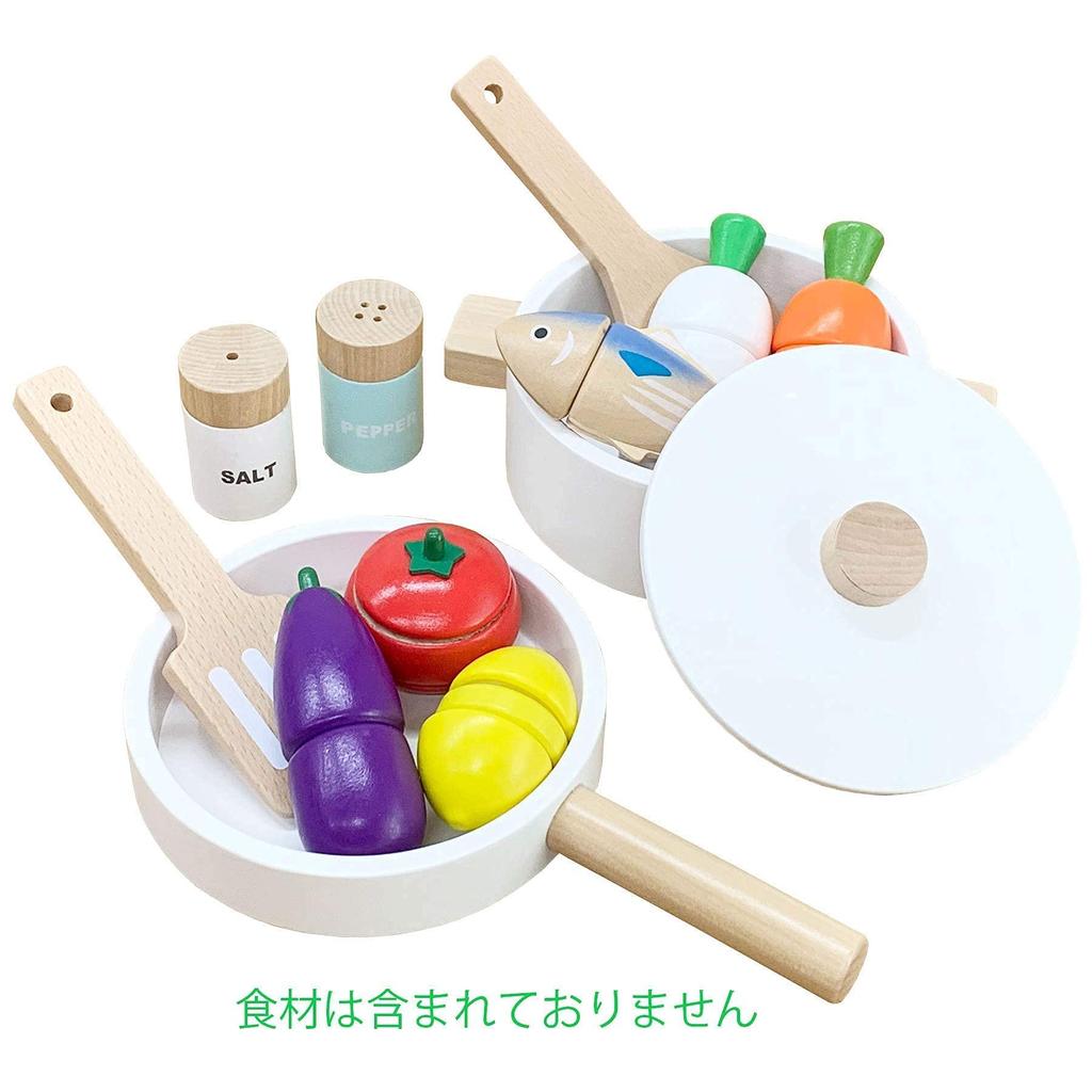 Alex Sanga Quickly Cutting Play Wooden Food Hygiene Inspection Kitchen Fish Play and Clean Educational Toy Pans Set House, Magnet, Compliant, Stove,