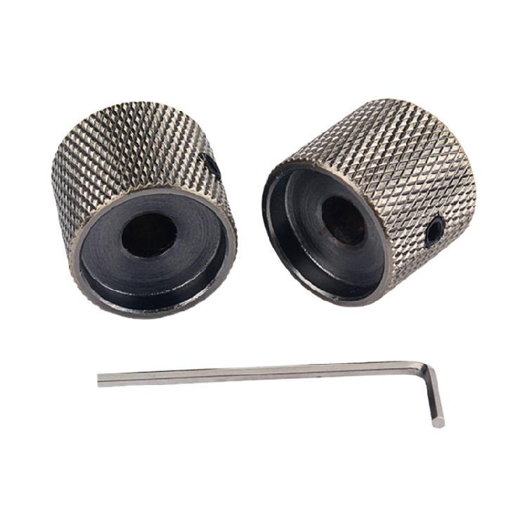 2Pcs Electric Guitar Bass Dome Knobs with Hole Metal Guitar Tone Volumes Knob Potentiometer Hat Caps Guitar Parts