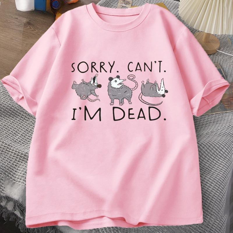 Posem T-shirt Suitable for Opossum Lover Fun Pattern Tshirt Anxiety Attack Unisex Cotton Short Sleeve Pattern T-shirt Street Wear