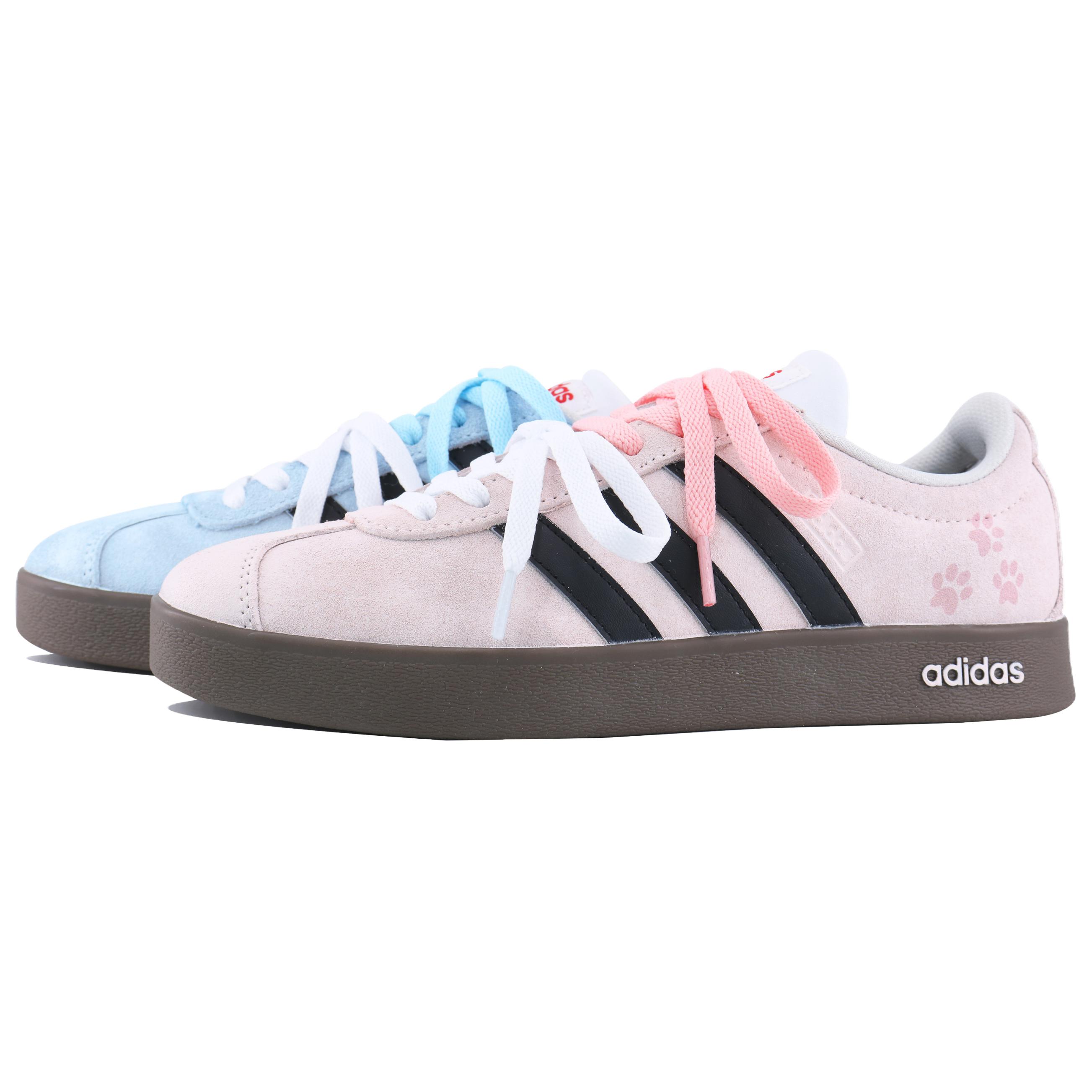 

Adidas VL COURT 2.0 Lifestyle Cushioning, Wear Resistant Low top Skateboard Shoes Unisex Pink Blue HQ1802(Team1798-) 36
