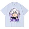 230 Gsm 100% Cotton Jujutsu Kaisen V27 Gojo Print Unisex Heavy Cotton T Shirt