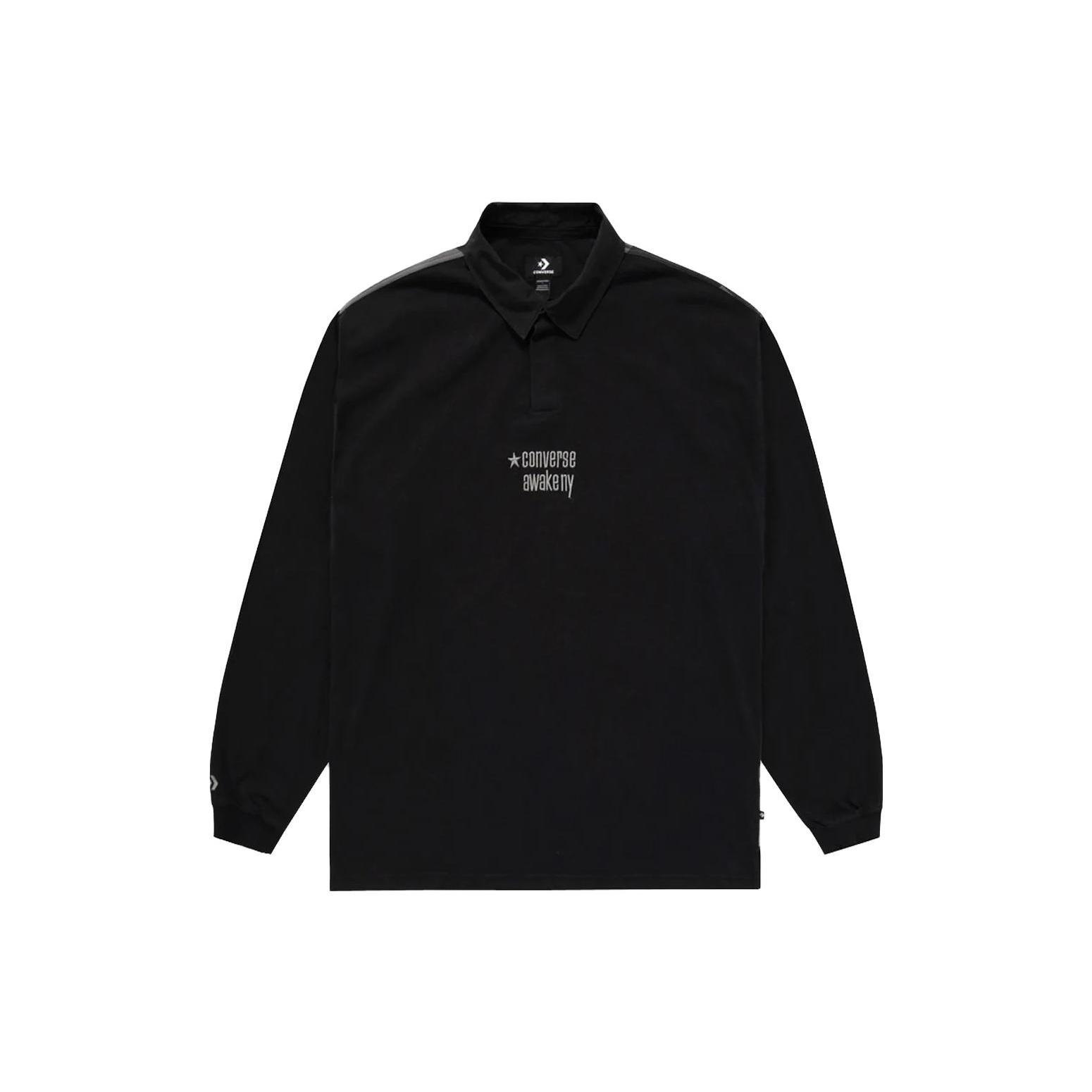 Converse x Awake NY Rugby Shirt Asia Sizing Black Men s 10026480-A01 L