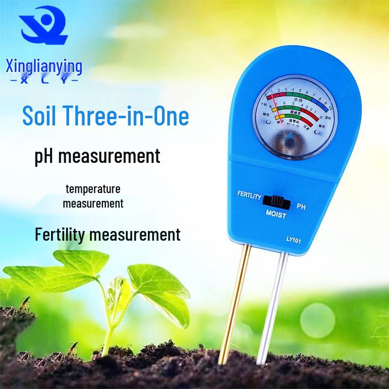 

Plant Soil Tester: pH, Moisture, and Fertility Meter for Flower Pots LY101 Blue - English