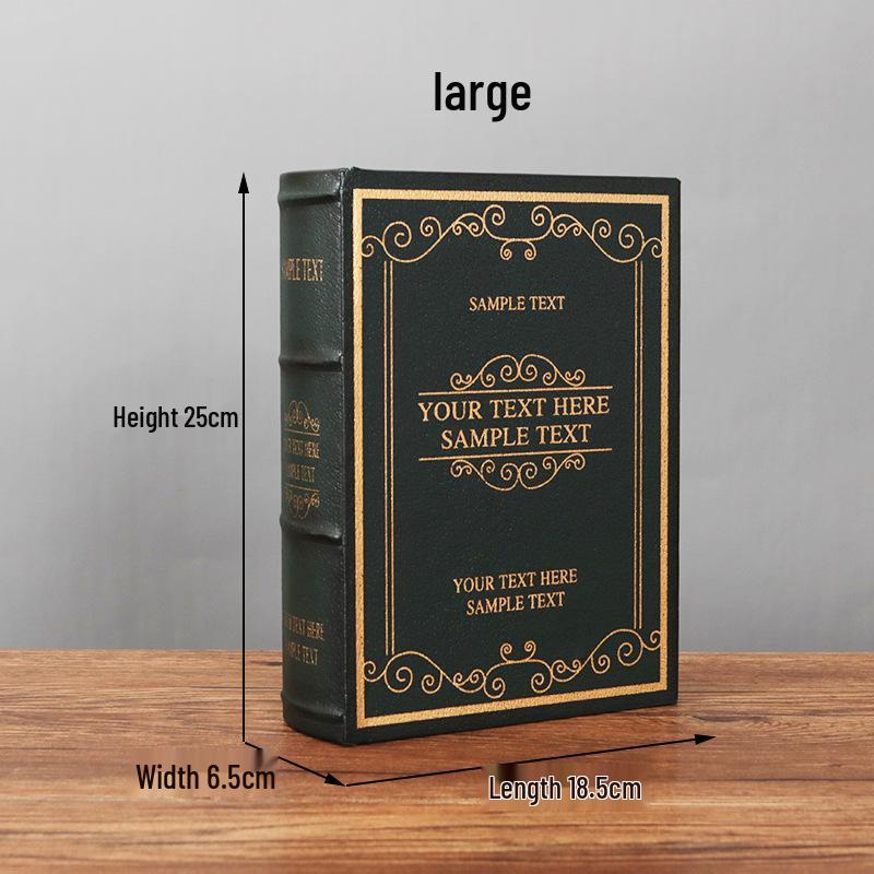 Scatola portaoggetti in legno stile europeo effetto libro – Oggetto decorativo vintage a forma di libro per esposizione