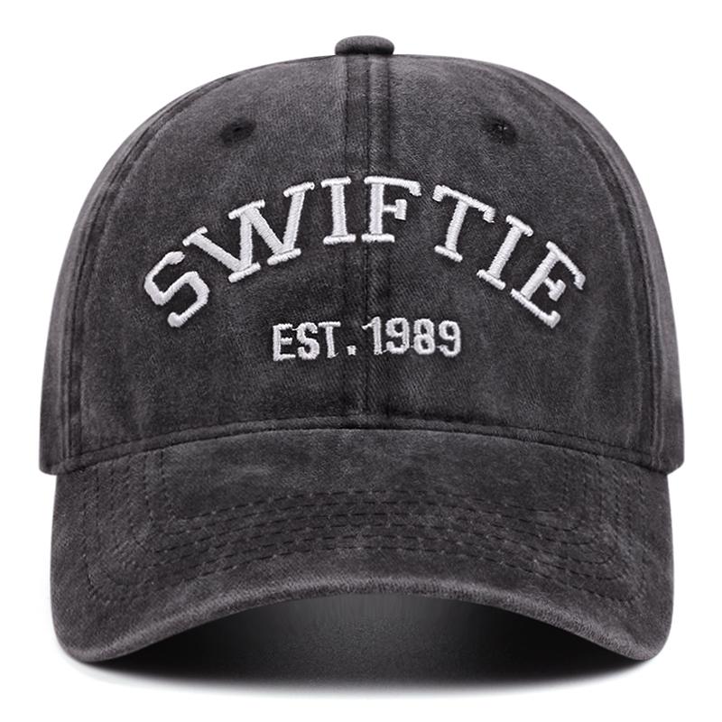 Swiftie Vyprané retro stařené výšivka písmen baseballové čepice ženy muži venkovní hip-hop ležérní kachní klobouky