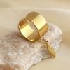 Luxury Double Layer Zircon Rings for Women Punk Metal Ball Tassel Link Chain Opening Ring 2026 New Trend Couple Wedding Jewelry